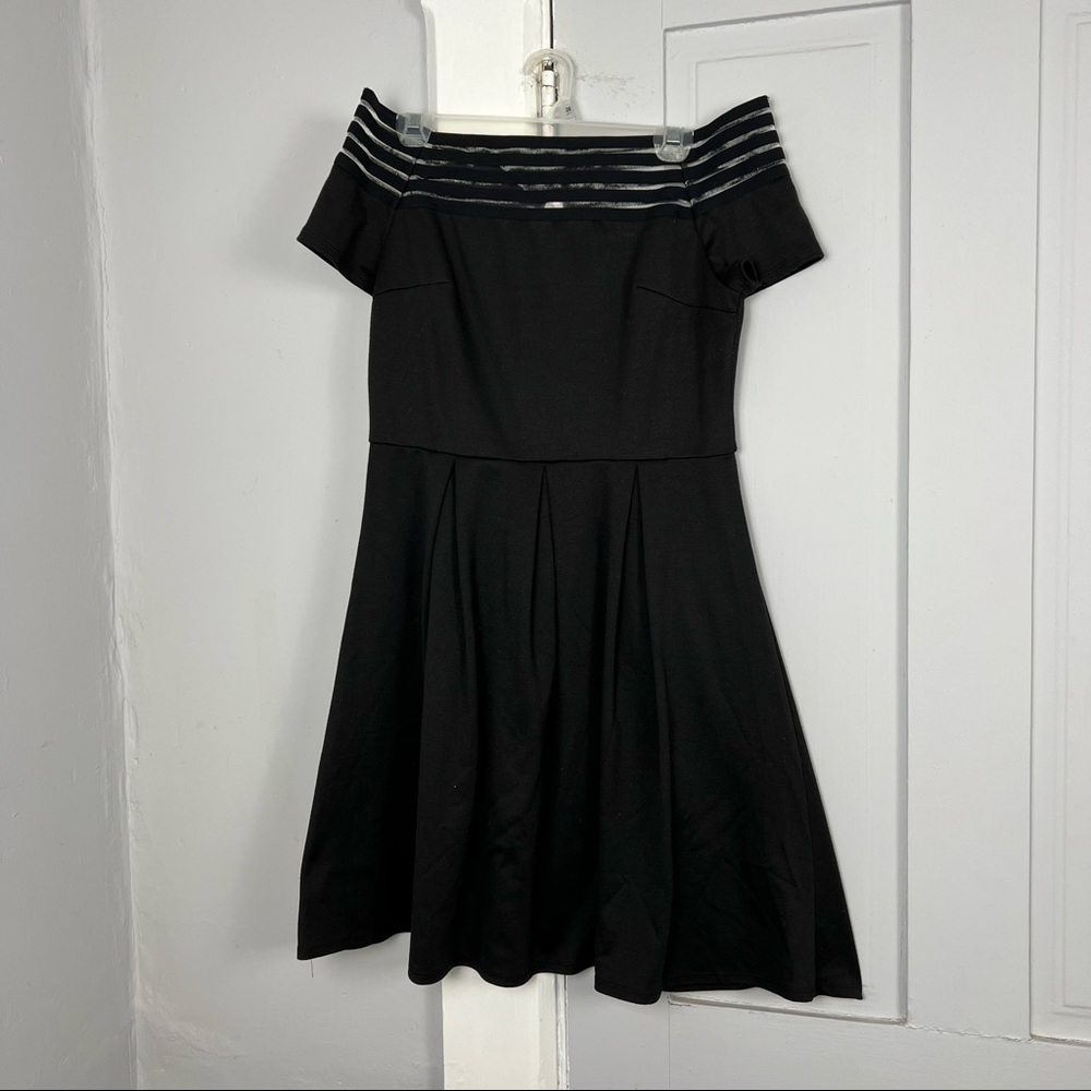 Black Off Shoulder Yellow Star Dress